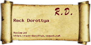 Reck Dorottya névjegykártya